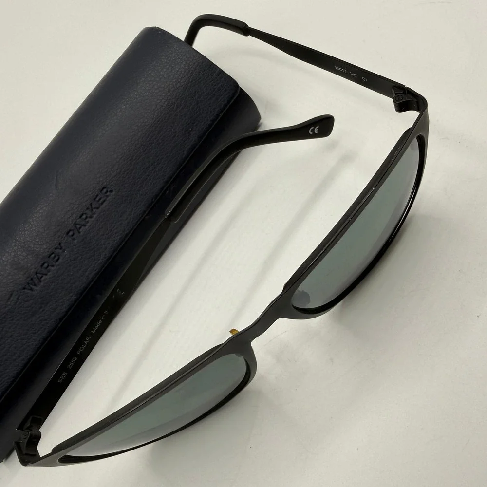 SEE Eyewear 2552 Polar Matte Black Rectangular Polarized Sunglasses‎ Italy C1